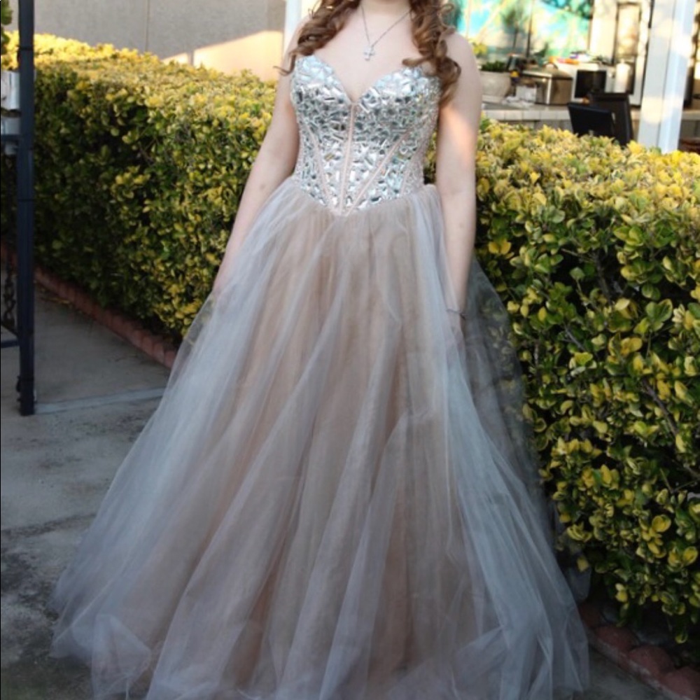 SHERRI HILL NUDE TULL BALLROOM GOWN